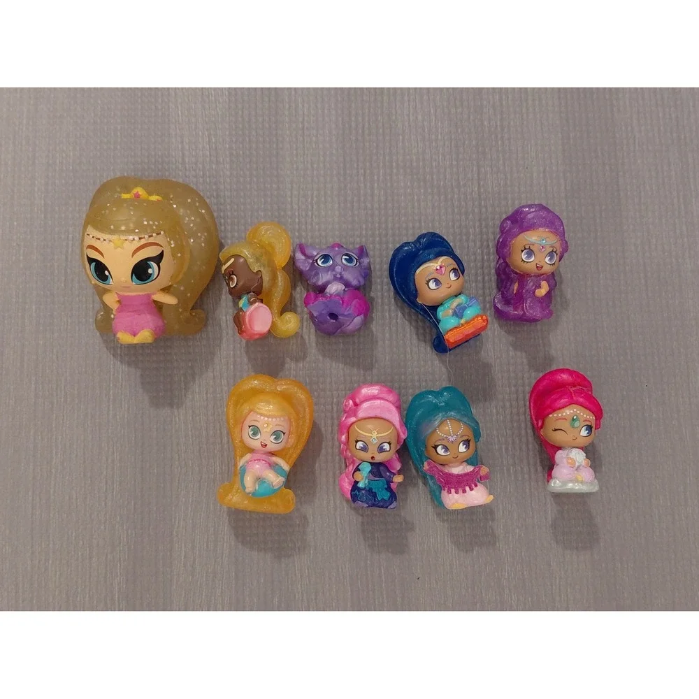 Shimmer and Shine Teenie Genies Lot of 9 Mini Figures Glitter Collectibles